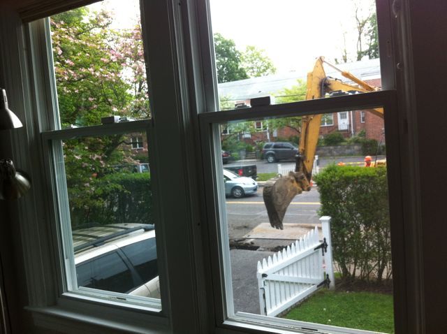 digger in driveway